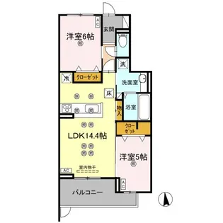 エグレットテラスII【2階】の間取り
