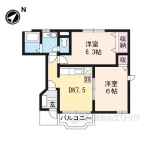 カルフール2【1階】の間取り