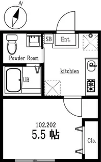 ハーミットクラブハウス高円寺フラット【2階】の間取り