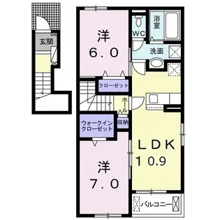 グランデベル A【2階】の間取り