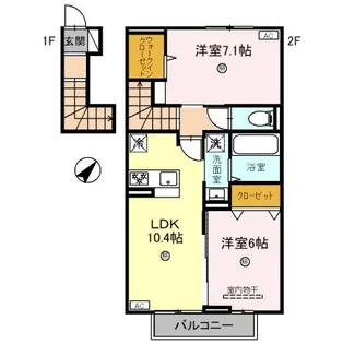 Bela suno【2階】の間取り