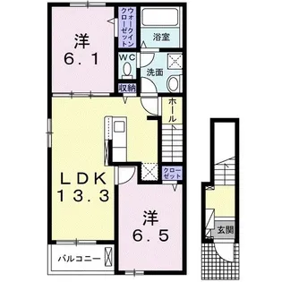 ネオグラース KT【2階】の間取り