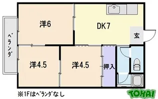 ユーロハイツ宝塚【2階】の間取り