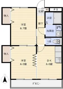 ベルカント辰巳【3階】の間取り