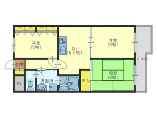 サンリッツ巽【1階】の間取り