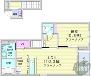 ブライトS・K【2階】の間取り