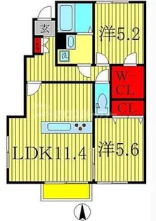 プティシャルム【1階】の間取り