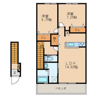 IRIE SUN NAGATOISHI【2階】の間取り
