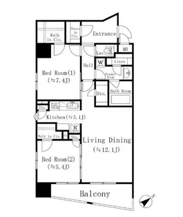 堀之内マンション【6階】の間取り