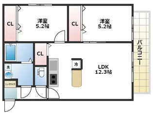 Gradito東石切【1階】の間取り