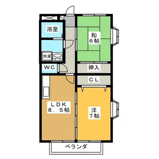 ハッピーハイツ【1階】の間取り
