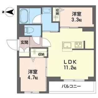ビスタリエ南花畑【2階】の間取り