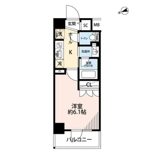 プレール・ドゥーク品川南大井【6階】の間取り