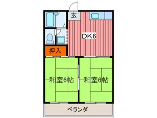 田中大村ハイツ【2階】の間取り