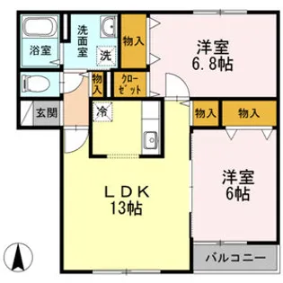 セジュール屯田 A【2階】の間取り