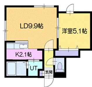 ウエストブルー【2階】の間取り