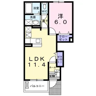 ブルックB【1階】の間取り