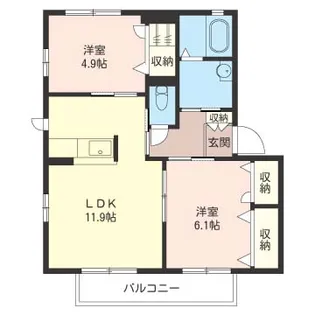 ヴェルドミールA【1階】の間取り