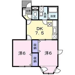 プリムヴェールII【1階】の間取り