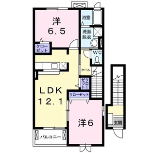 グランディールI-A【2階】の間取り