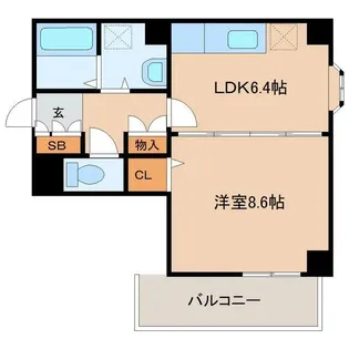 ベルソーレ木ノ下【9階】の間取り