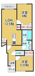 オラス平田【1階】の間取り