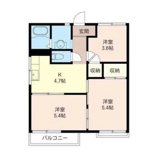 ジュネス伊勢山II【2階】の間取り