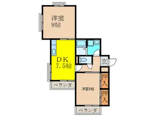 メゾンド-ルセントラル【2階】の間取り