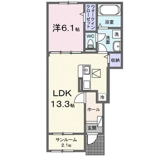 グラスコートIII【1階】の間取り