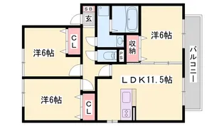 クレストヴィラC棟【1階】の間取り
