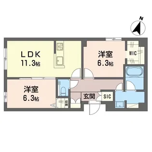 セントリビエ湘南台【1階】の間取り