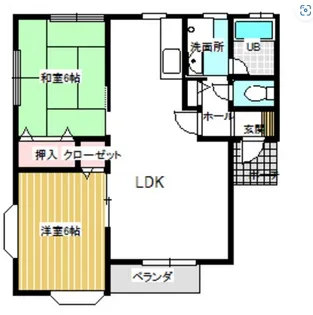 ノースハイム五泉【1階】の間取り