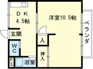 ハイツイワモトII【2階】の間取り