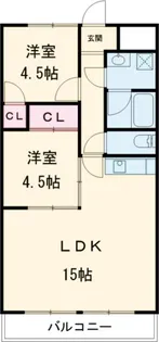 リパルティーレ津新町【3階】の間取り