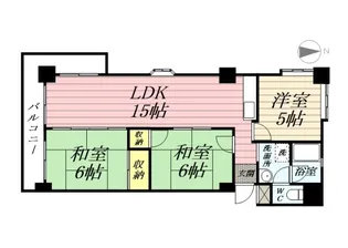 ハイタウンみずほ II【5階】の間取り