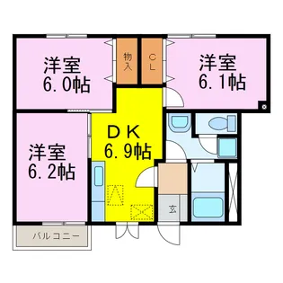 ソレアード【1階】の間取り