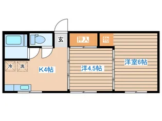 鈎取アパート【1階】の間取り