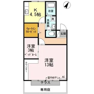 ハイツオークB棟の間取り