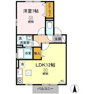 岡山県岡山市中区原尾島4【アパート】の間取り
