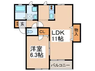 ベルリ-ド八尾南【2階】の間取り