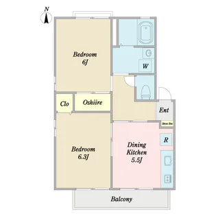 カサベルデBIDO A棟【2階】の間取り