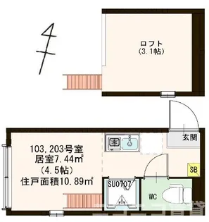 東京都北区赤羽西4【アパート】の間取り