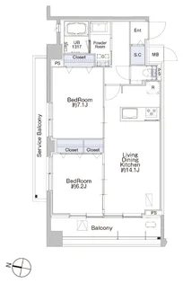 プロシード池上【8階】の間取り