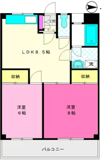神奈川県川崎市中原区下小田中6【マンション】の間取り