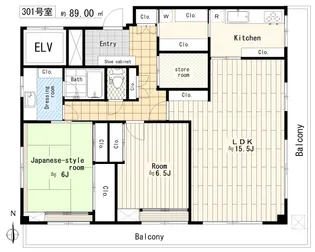 パピヨンベールY【3階】の間取り