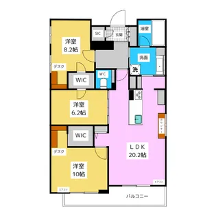 シャーメゾン新瑞橋【4階】の間取り