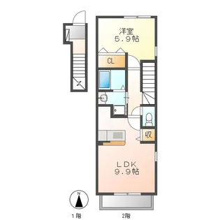 マーベラスA【2階】の間取り