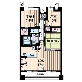 グランデュール千鳥【4階】の間取り