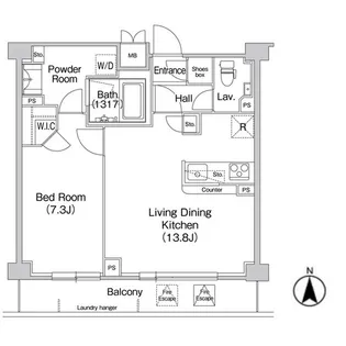 コンフォリア駒場【5階】の間取り