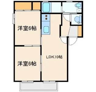 グランドール連取 E【2階】の間取り